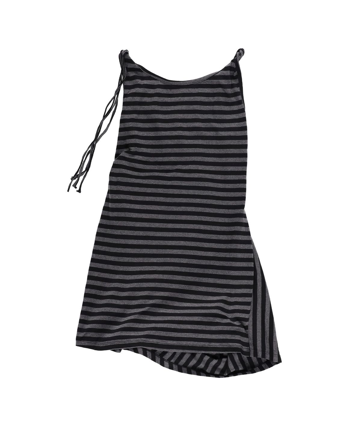 샌드뮤지엄(SAND MUSEUM) TIE LAYERED DRESS [Stripe Charcoal]