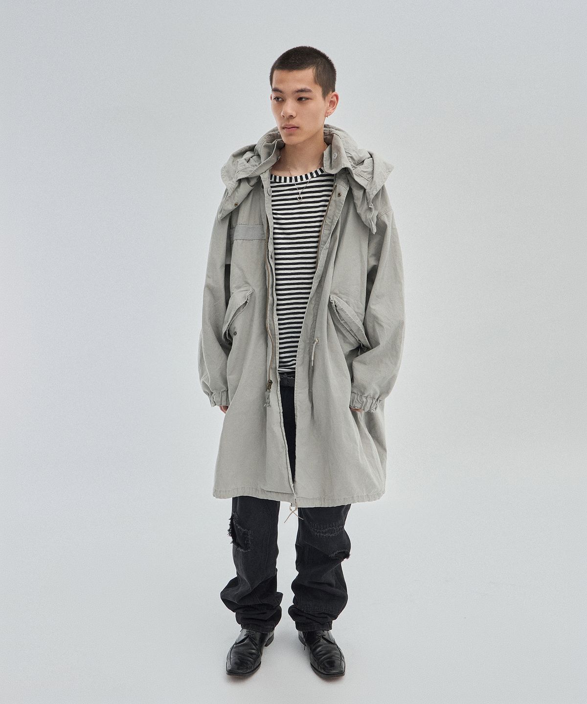 스웨이드(SUADE) FISHTAIL JACKET [LIGHT GRAY]