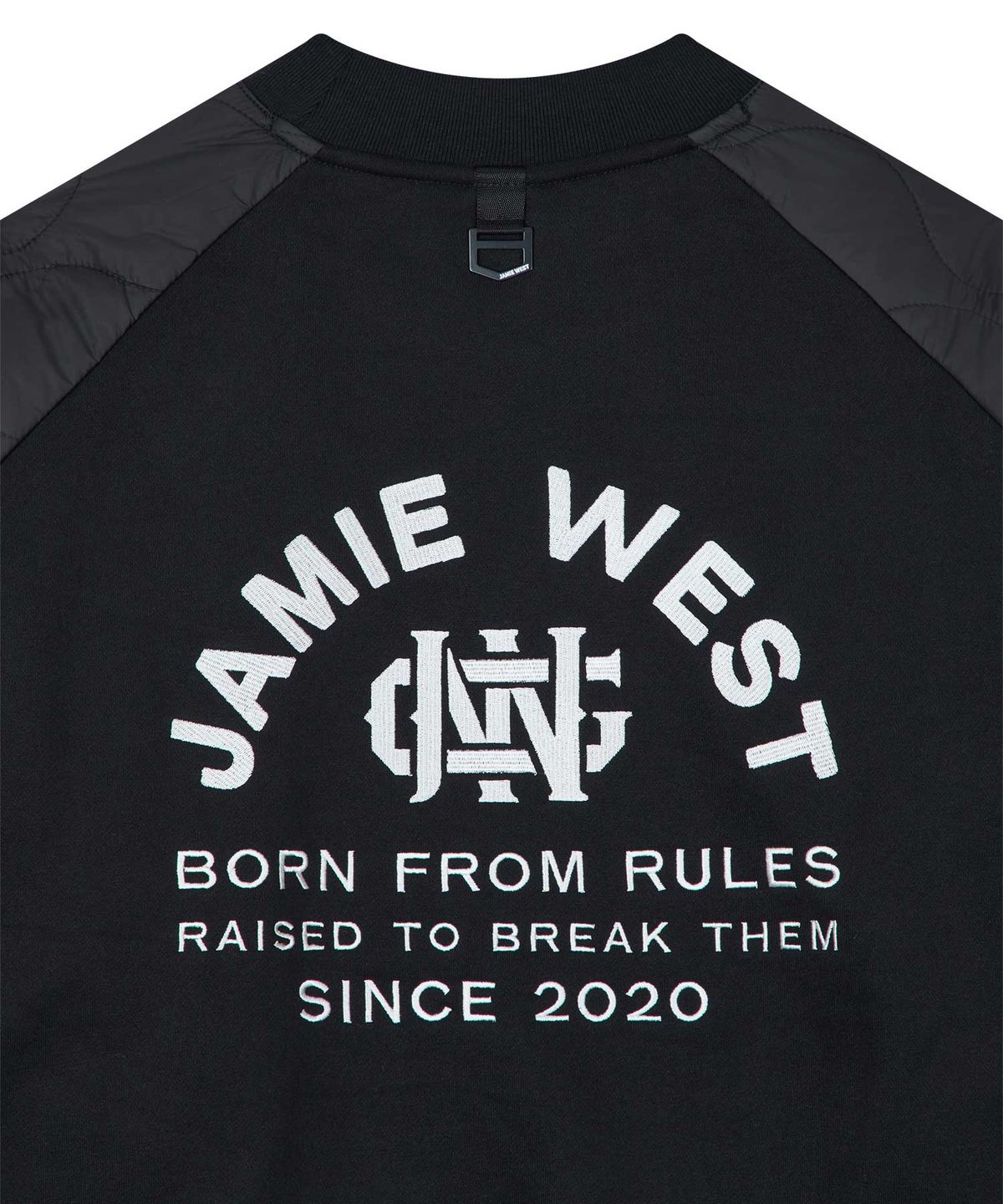 제이미웨스트(JAMIE WEST) 패디드 슬리브 모크넥 맨투맨 (블랙)