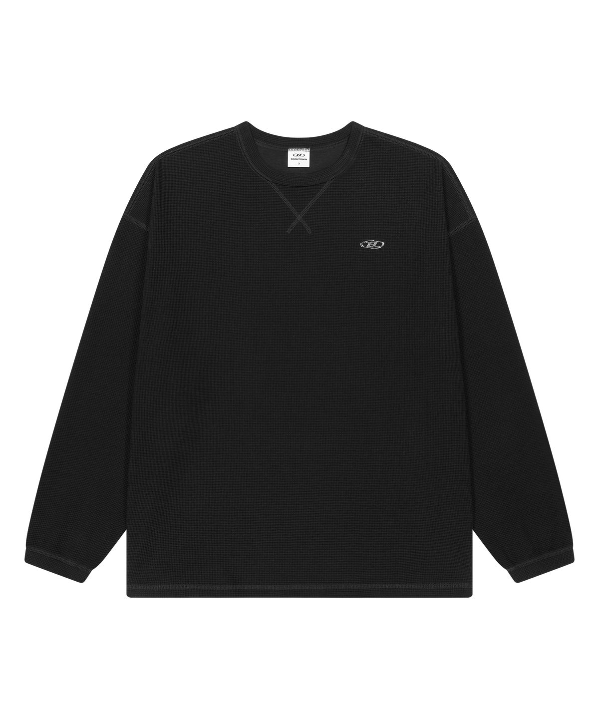 본투윈(BORN TO WIN) CHROME B WAFFLE LONG SLEEVE [BLACK]