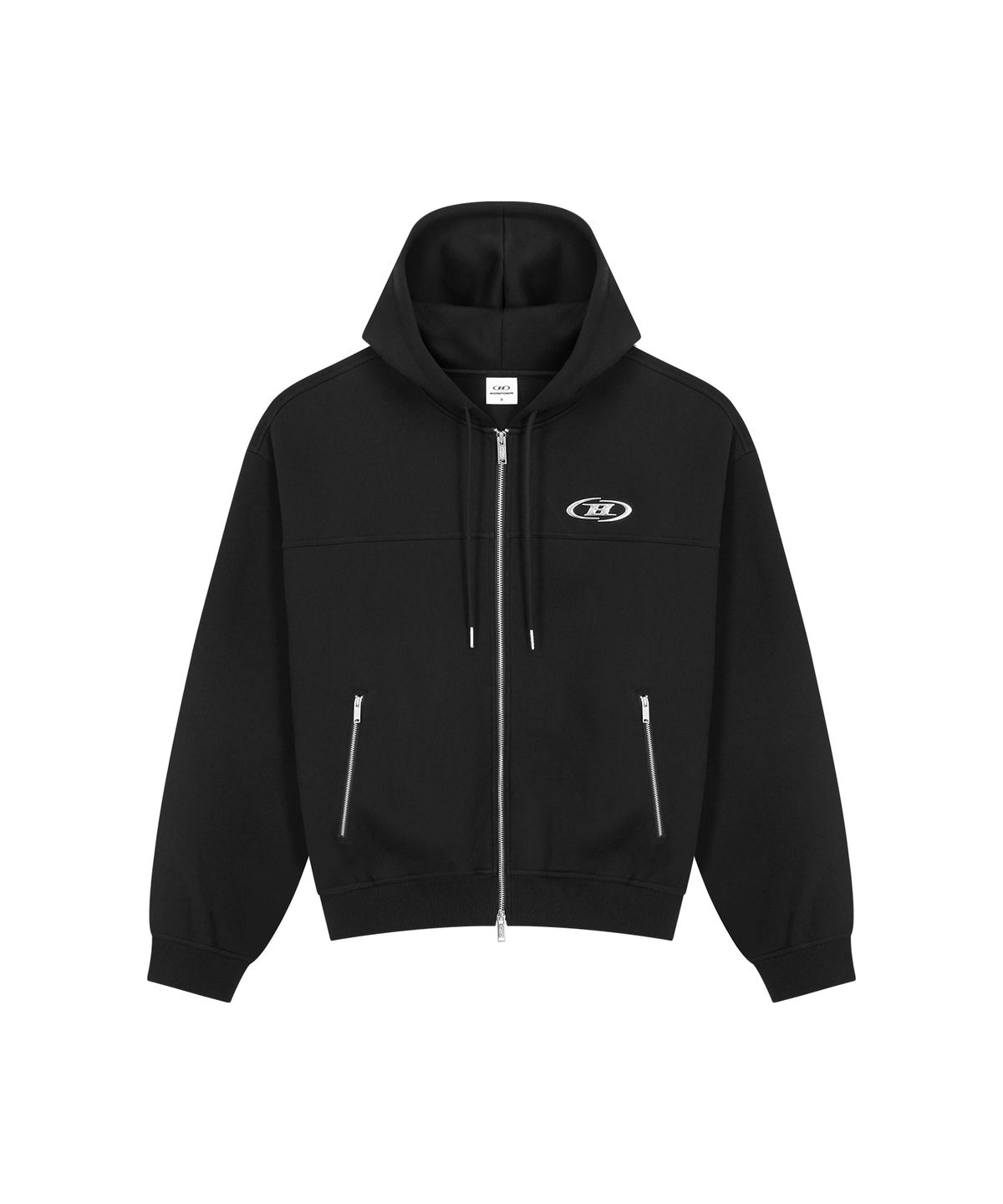 본투윈(BORN TO WIN) CHROME B TECH FOAM HOODIE ZIP-UP [BLACK]