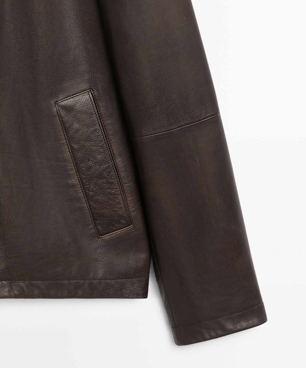 마시모두띠(MASSIMO DUTTI) 토글 코듀로이 칼라 나파 가죽 재킷