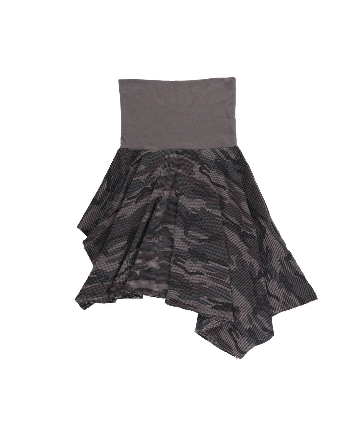 샌드뮤지엄(SAND MUSEUM) FOLDED WAFFLE LAYERED SKIRT [Camo Charcoal]
