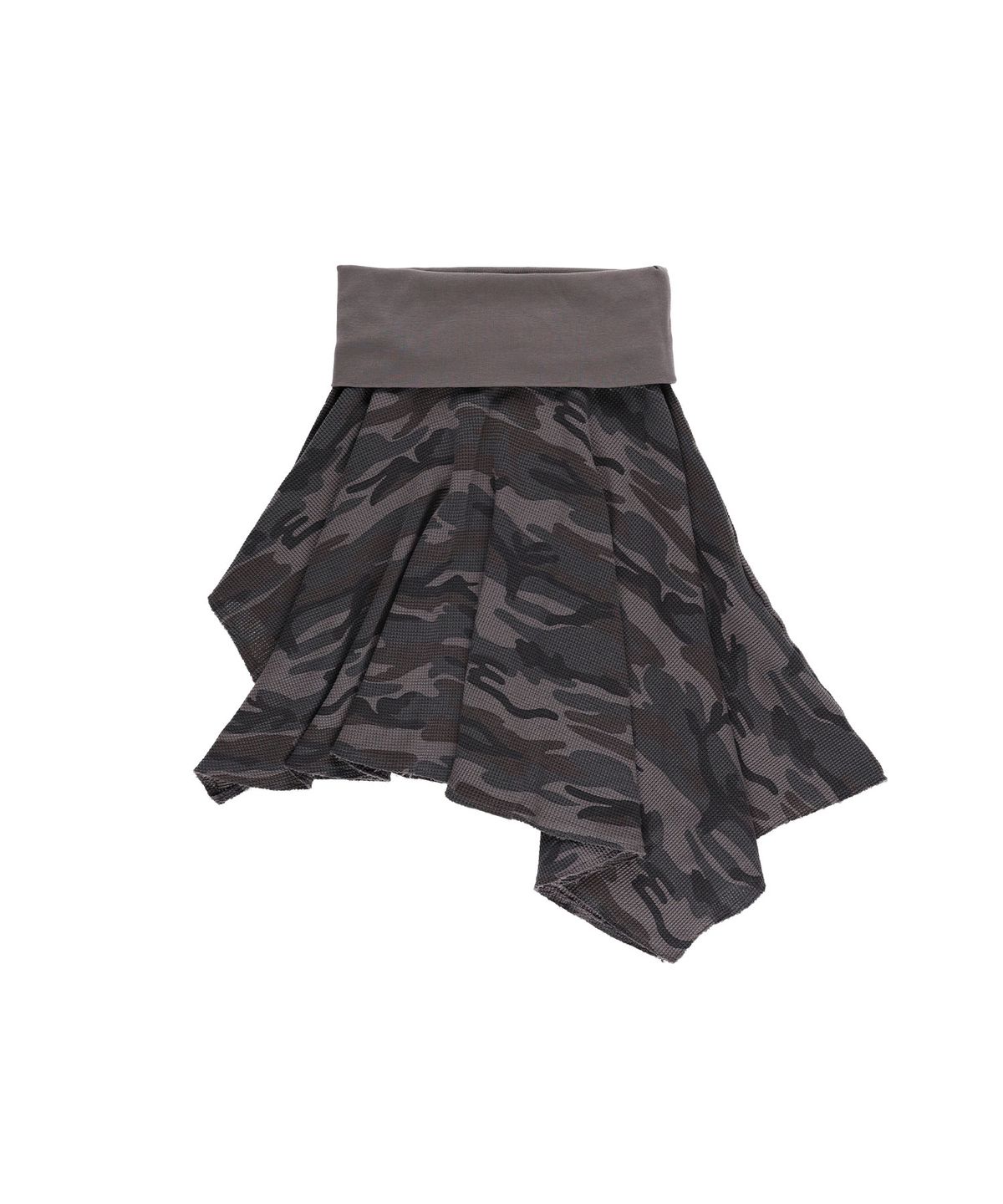 샌드뮤지엄(SAND MUSEUM) FOLDED WAFFLE LAYERED SKIRT [Camo Charcoal]