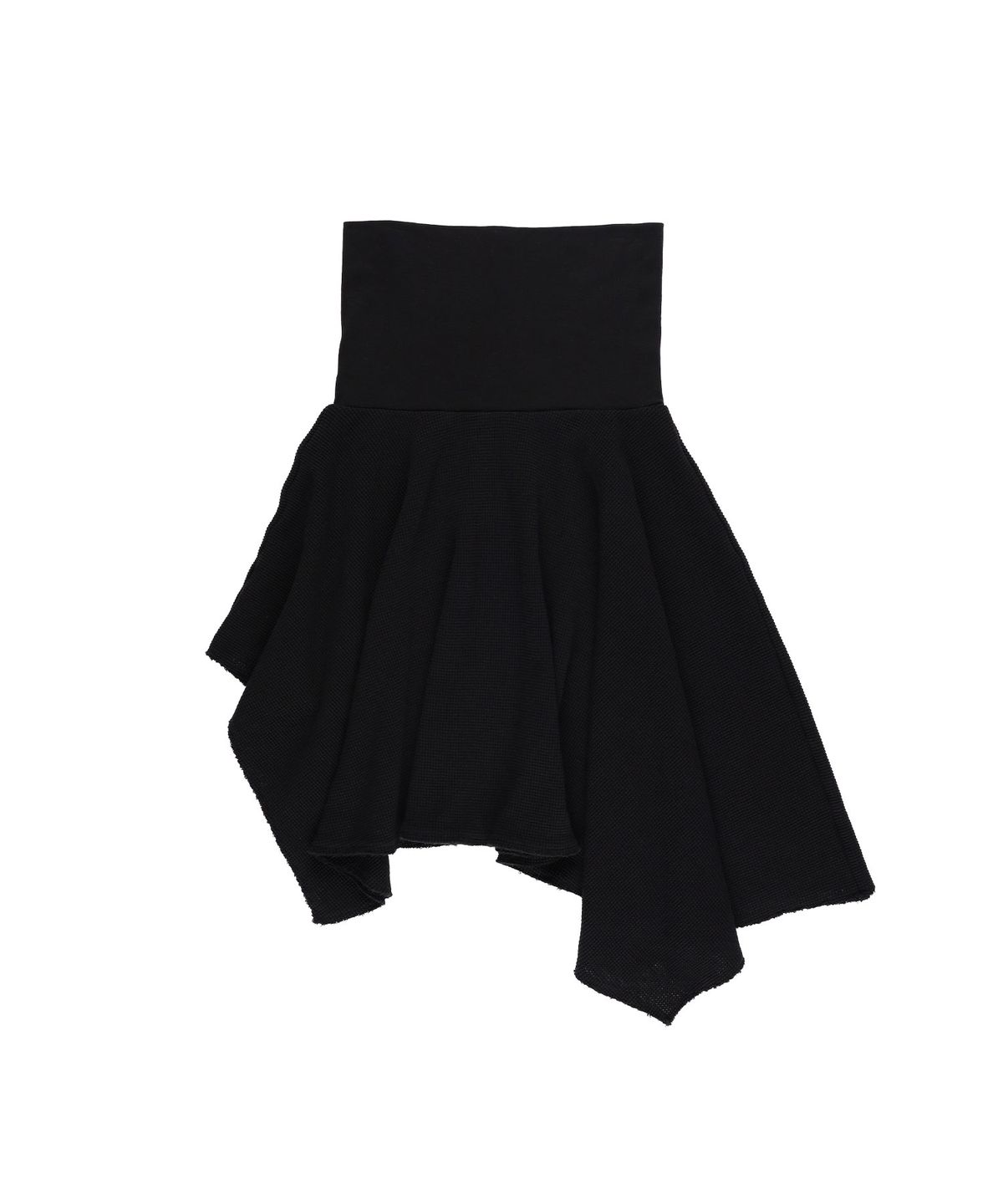 샌드뮤지엄(SAND MUSEUM) FOLDED WAFFLE LAYERED SKIRT [Black]