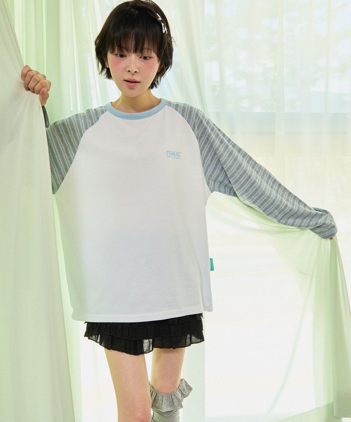 마우그(MAUG) 타이드 나그랑 롱 슬리브 티셔츠 스카이