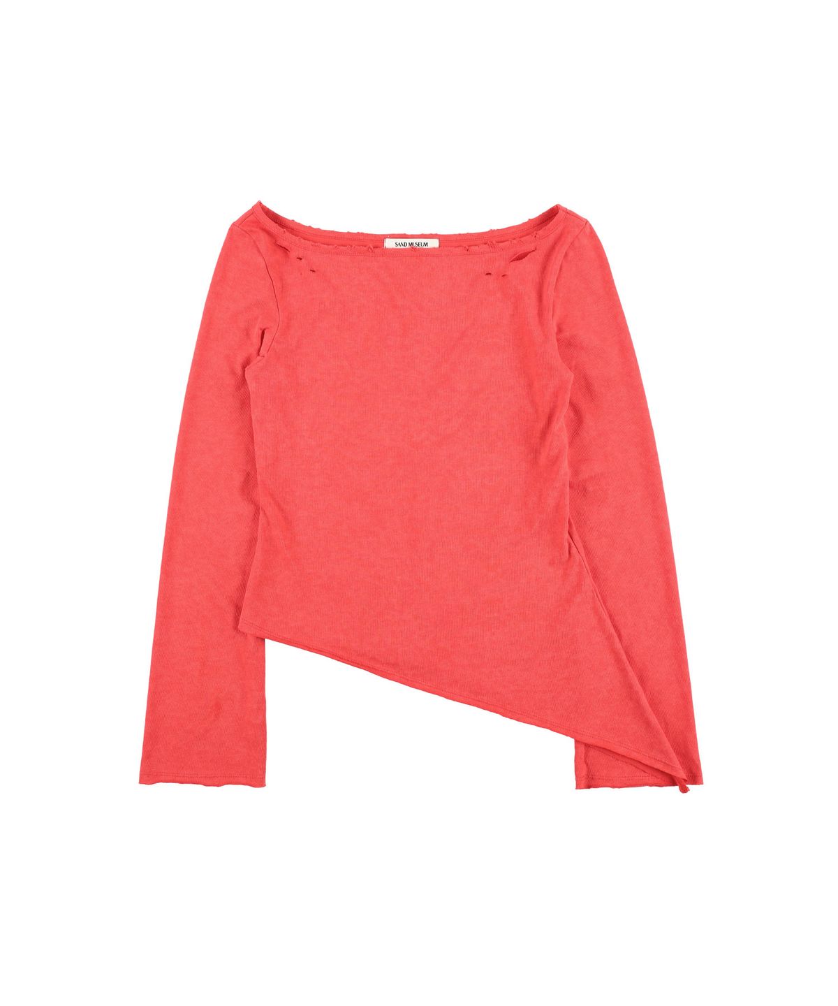 샌드뮤지엄(SAND MUSEUM) DAMAGED BOAT NECK TEE [Red]