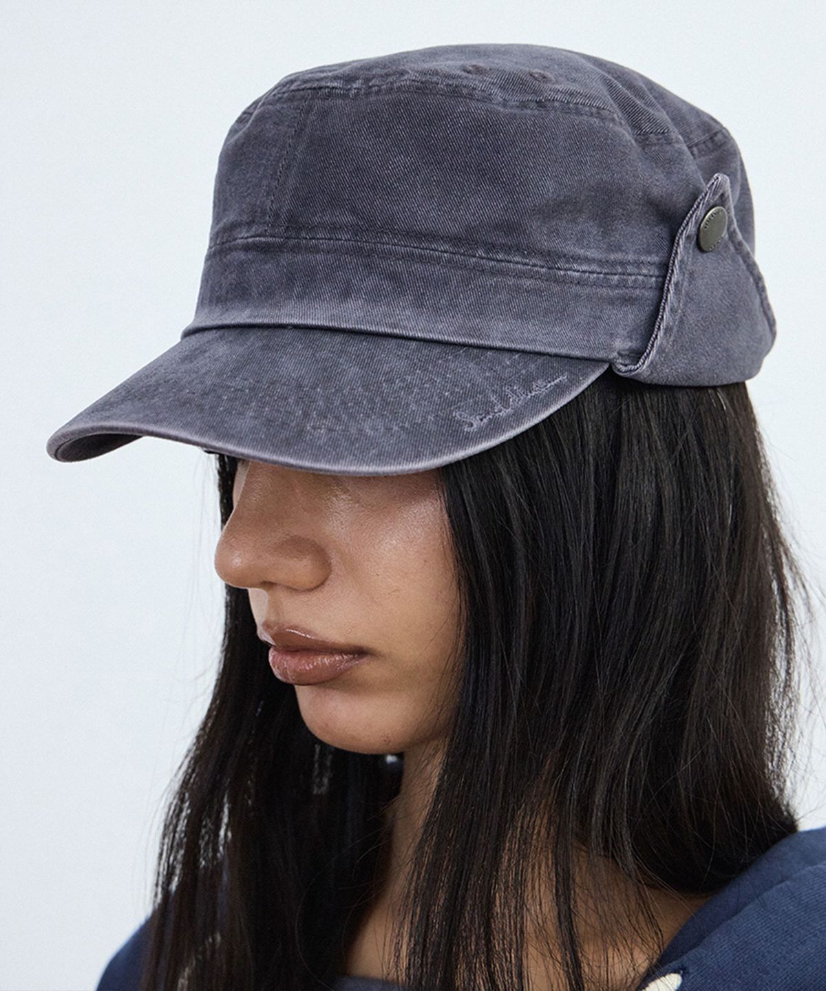 샌드뮤지엄(SAND MUSEUM) FLAP WORK CAP [Vintage Navy]