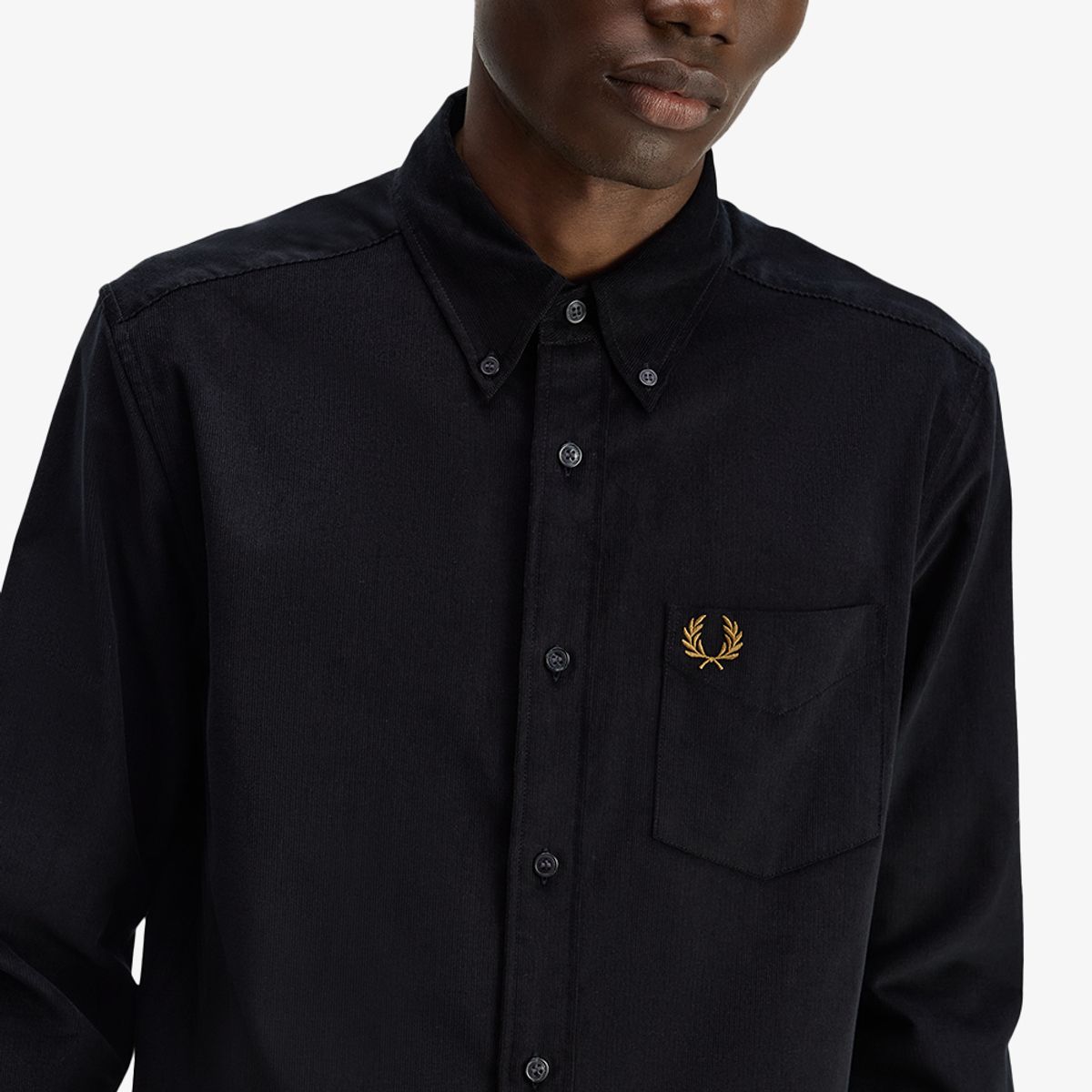 프레드페리(FRED PERRY) [Sharp] 니들 코듀로이 셔츠 - 블랙 AFPM2G33462-102