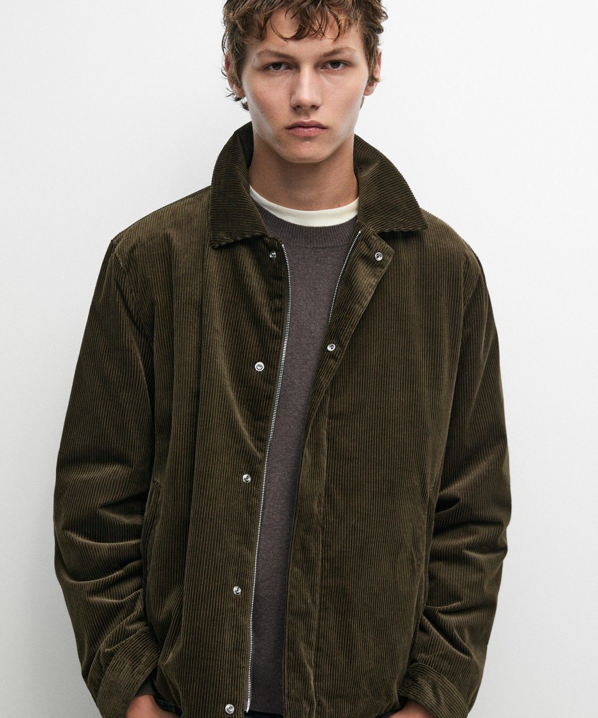 마시모두띠(MASSIMO DUTTI) 플래킷 디테일 코듀로이 자켓