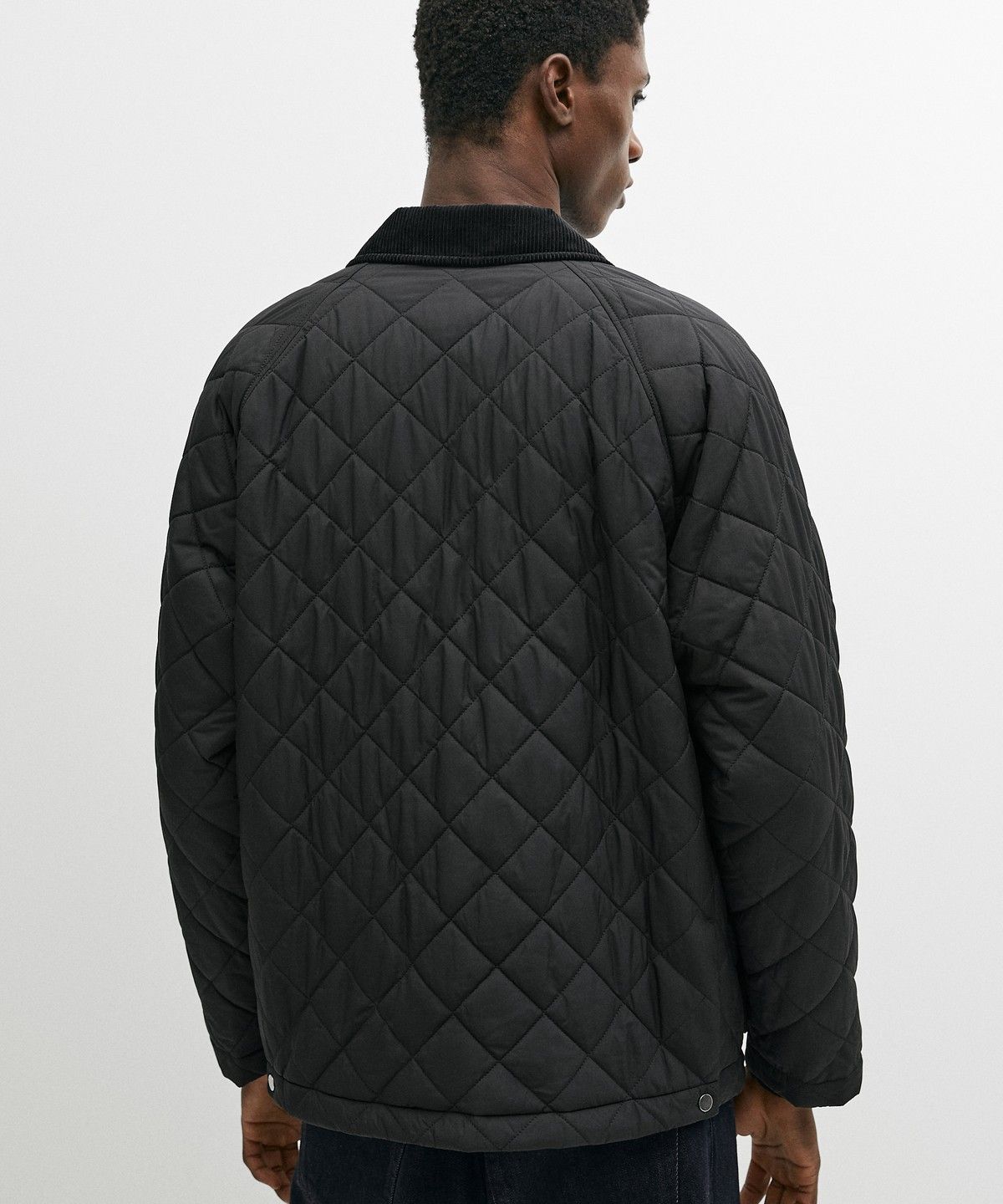 마시모두띠(MASSIMO DUTTI) 코듀로이 칼라 누비 자켓