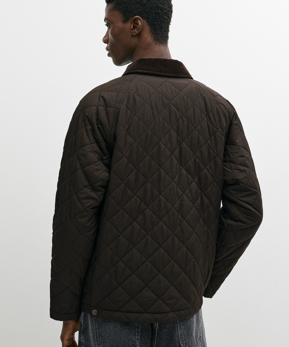 마시모두띠(MASSIMO DUTTI) 코듀로이 칼라 누비 자켓