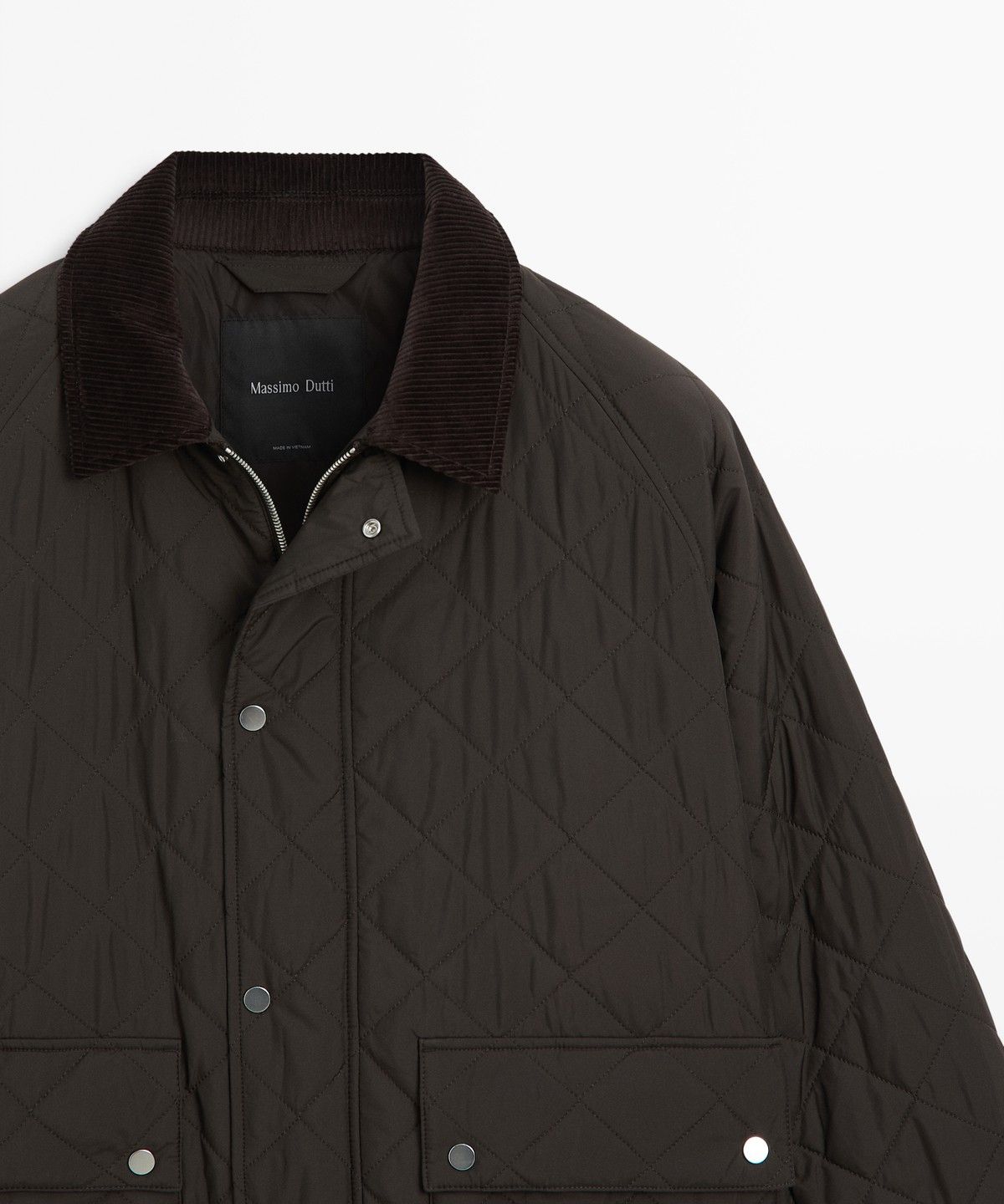 마시모두띠(MASSIMO DUTTI) 코듀로이 칼라 누비 자켓
