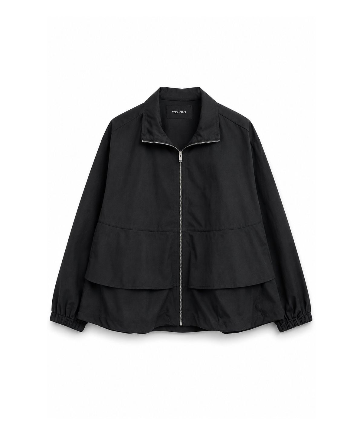 바스카라(VASCARA) Collared Peplum Zip-Up Jacket (2colors)