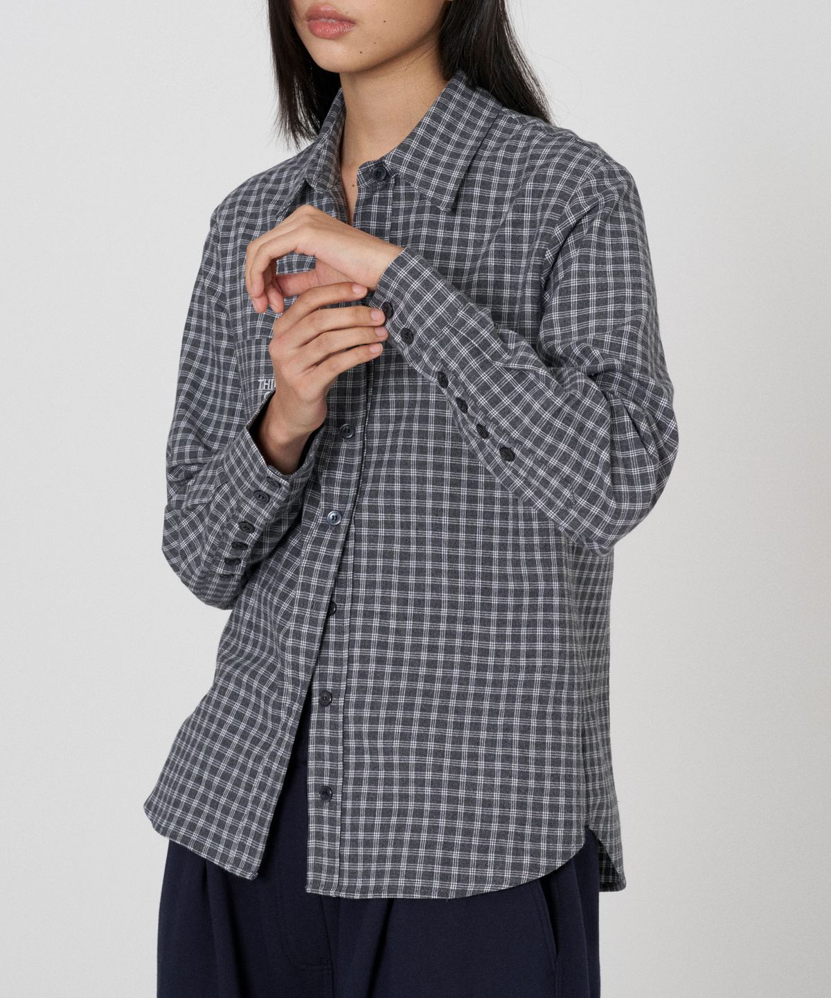 떨스티클럽(THIRSTYCLUB) Ramble cotton check shirt - Grey