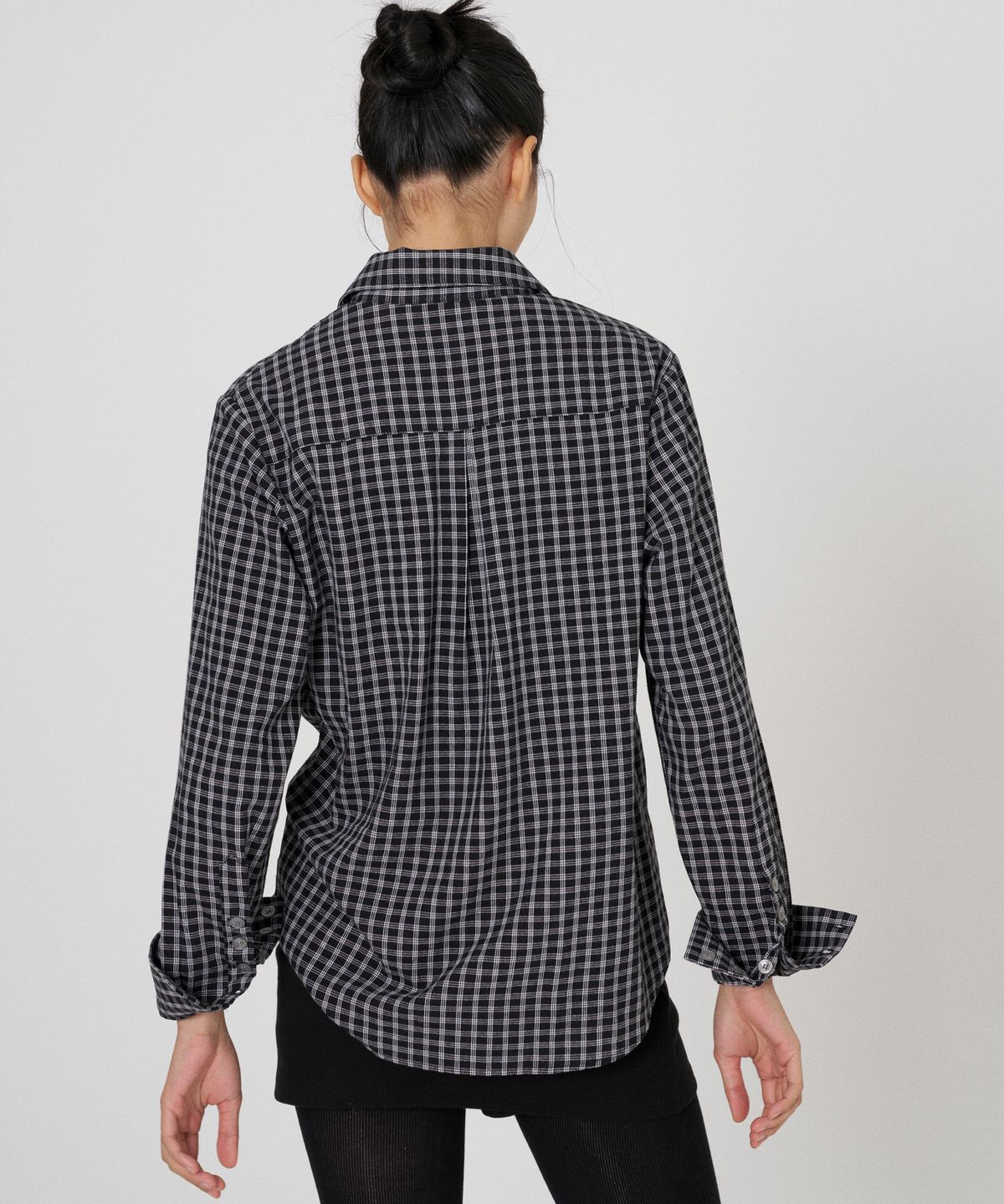 떨스티클럽(THIRSTYCLUB) Ramble cotton check shirt - Black
