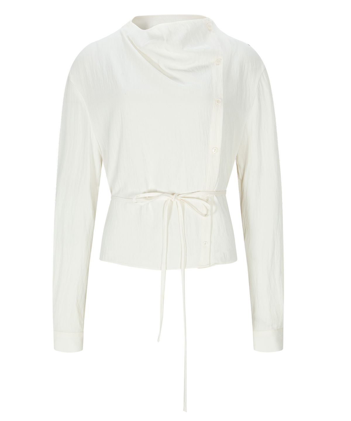 루시르주(LUCIR ZU) Cowl Neck Button Blouse (Cream)