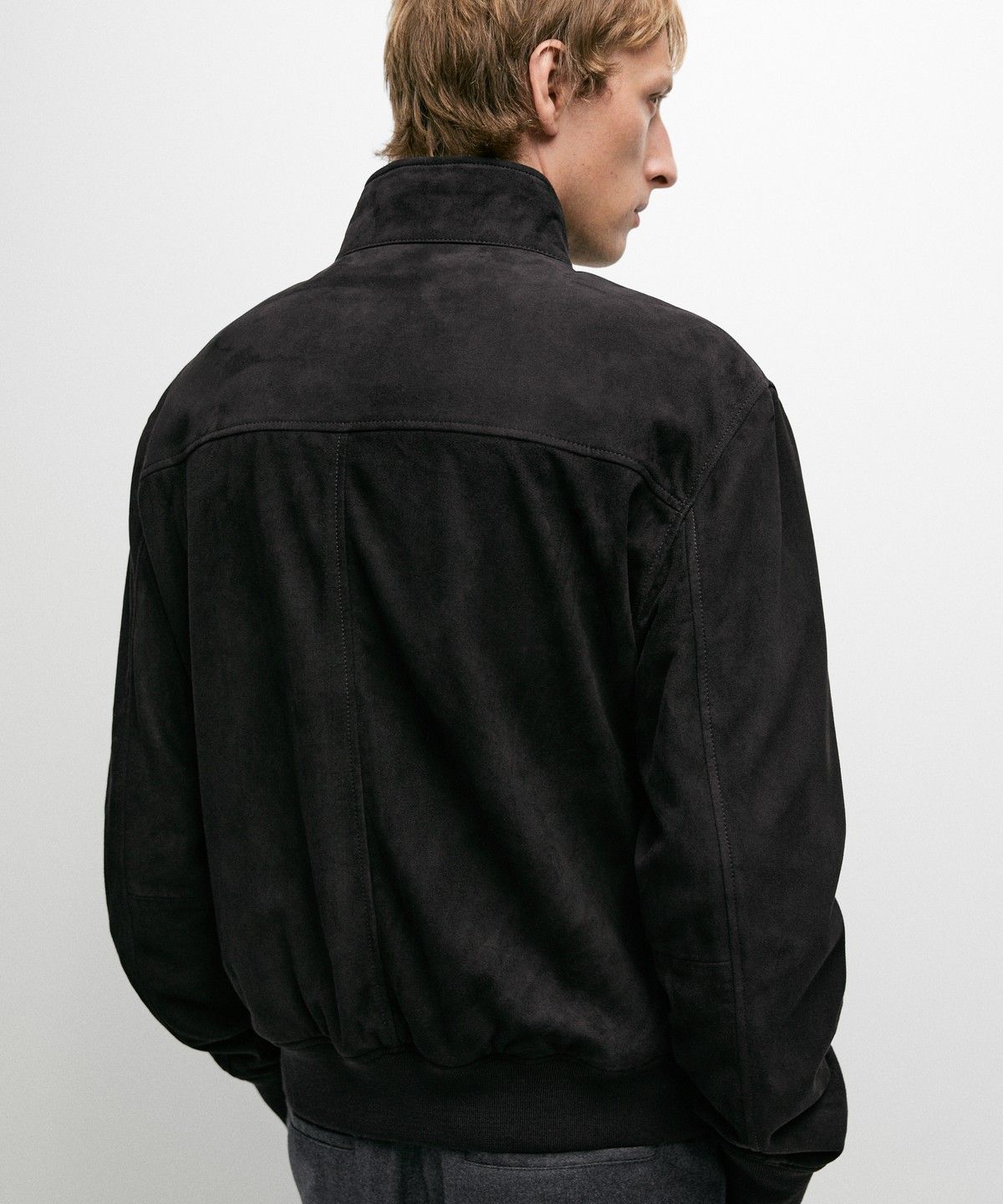 마시모두띠(MASSIMO DUTTI) 스웨이드 염소 가죽 봄버 재킷