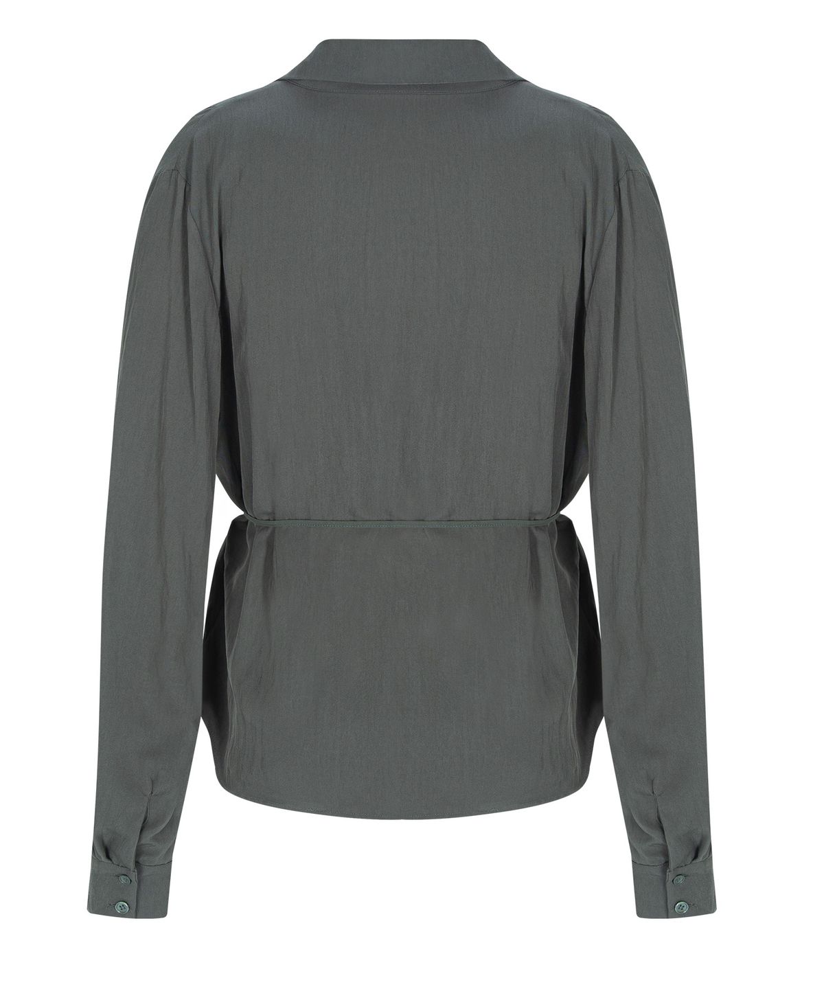 루시르주(LUCIR ZU) Scarf Cowl Neck Blouse (Charcoal)