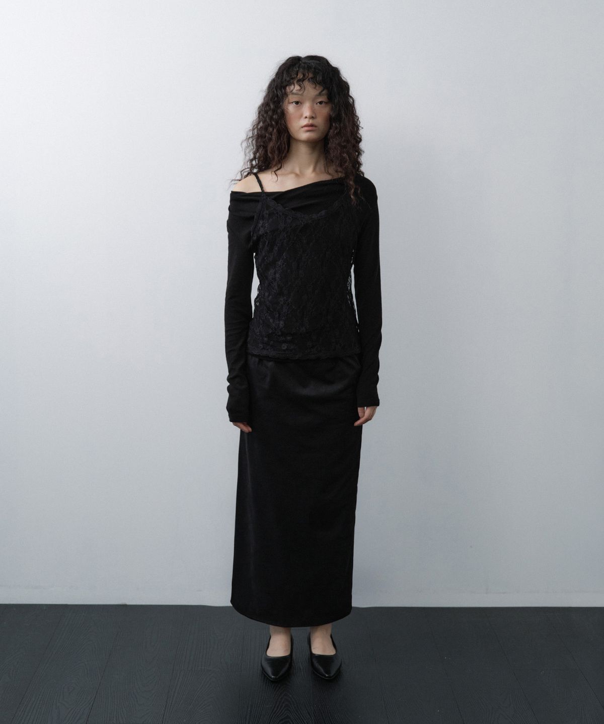 루시르주(LUCIR ZU) Lace Bustier Camisole (Black)