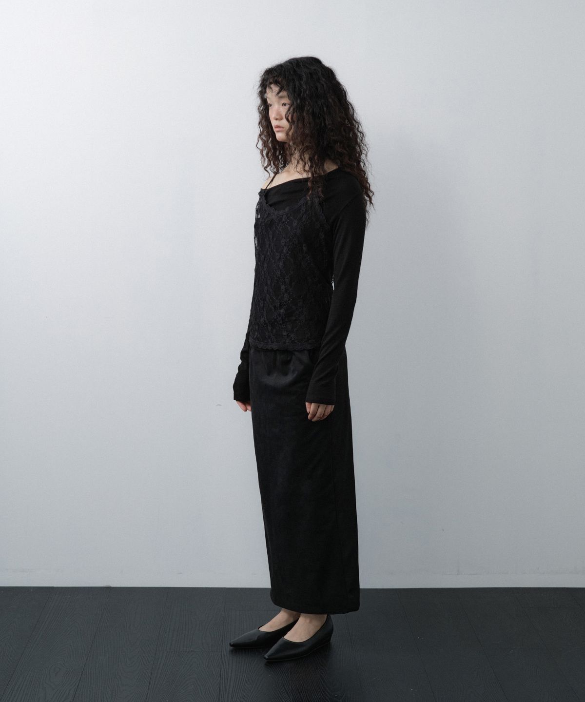 루시르주(LUCIR ZU) Lace Bustier Camisole (Black)