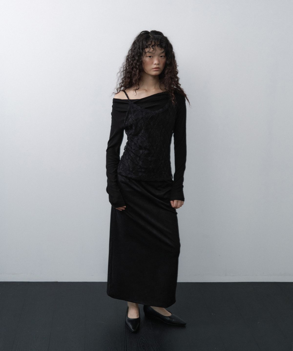 루시르주(LUCIR ZU) Lace Bustier Camisole (Black)