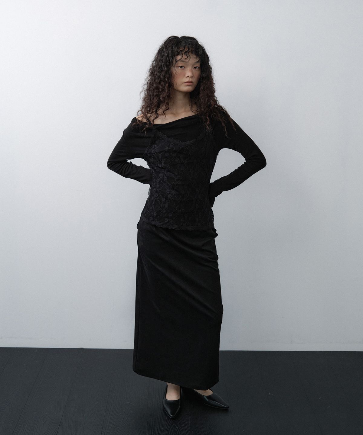 루시르주(LUCIR ZU) Lace Bustier Camisole (Black)
