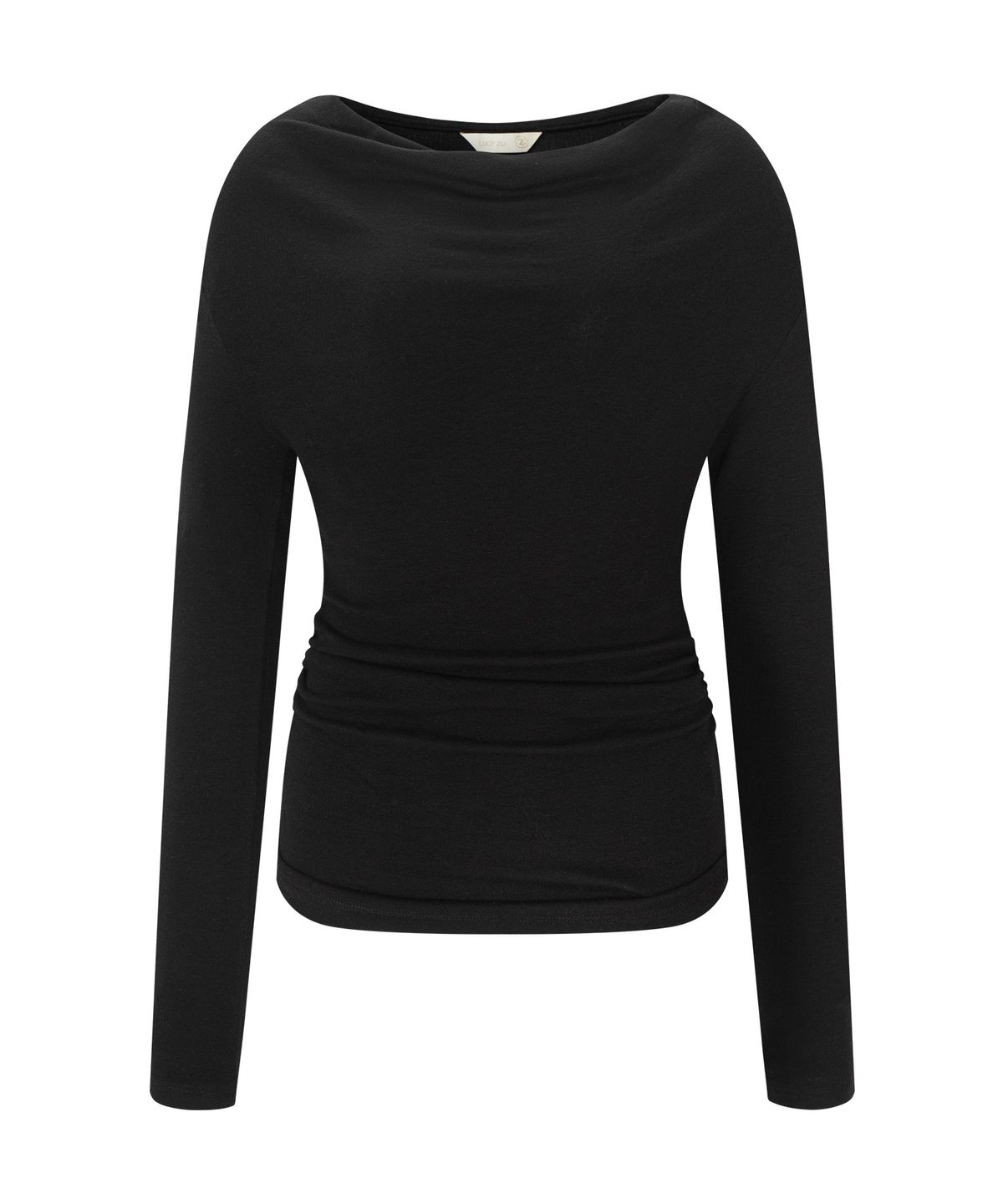 루시르주(LUCIR ZU) Cowl Neck Convertible-Sleeve Top (Black)