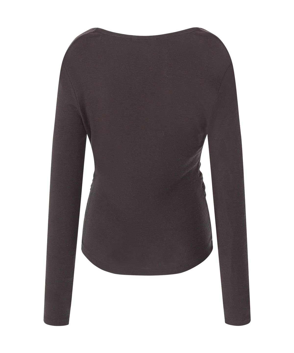 루시르주(LUCIR ZU) Cowl Neck Convertible-Sleeve Top (Brown)