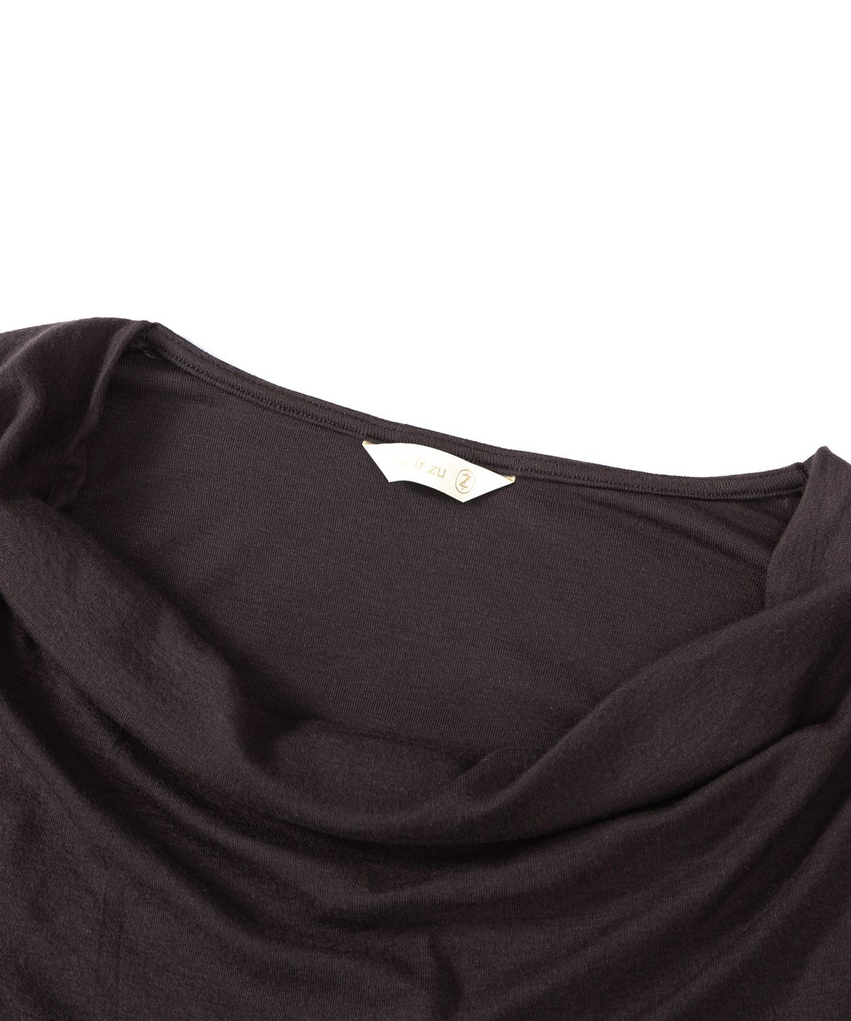 루시르주(LUCIR ZU) Cowl Neck Convertible-Sleeve Top (Brown)