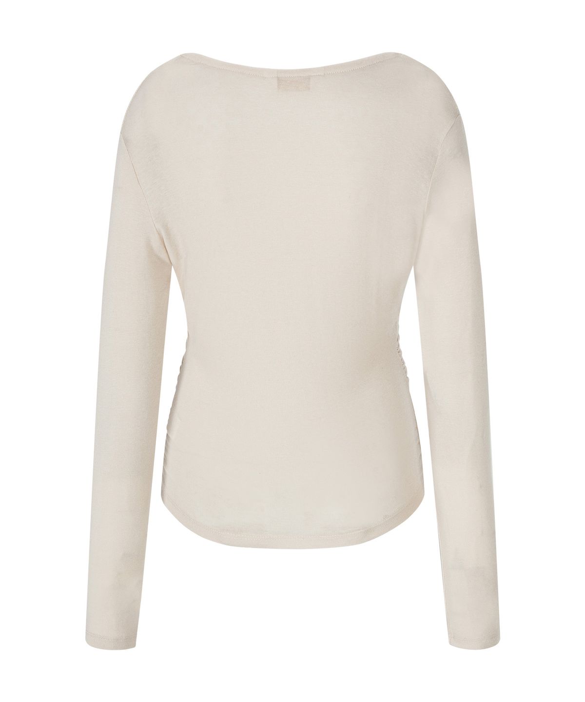 루시르주(LUCIR ZU) Cowl Neck Convertible-Sleeve Top (Beige)