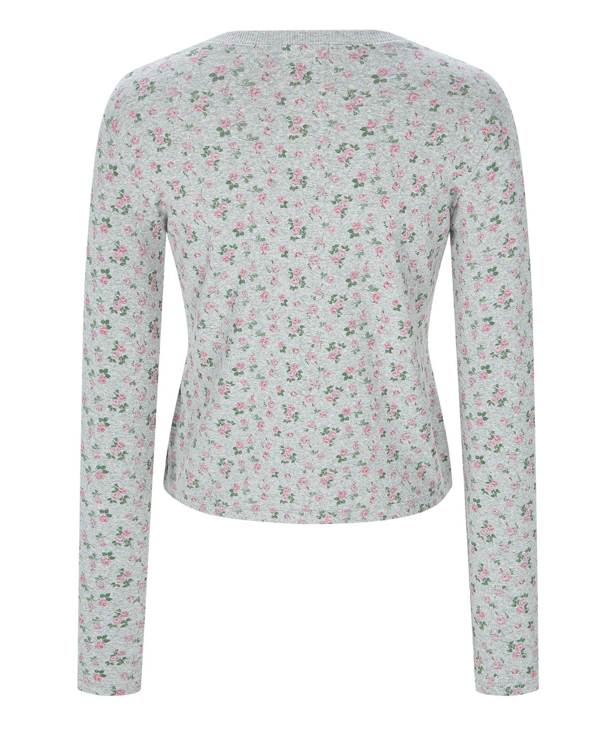 루시르주(LUCIR ZU) Tiny Floral Henley Top (Melange)