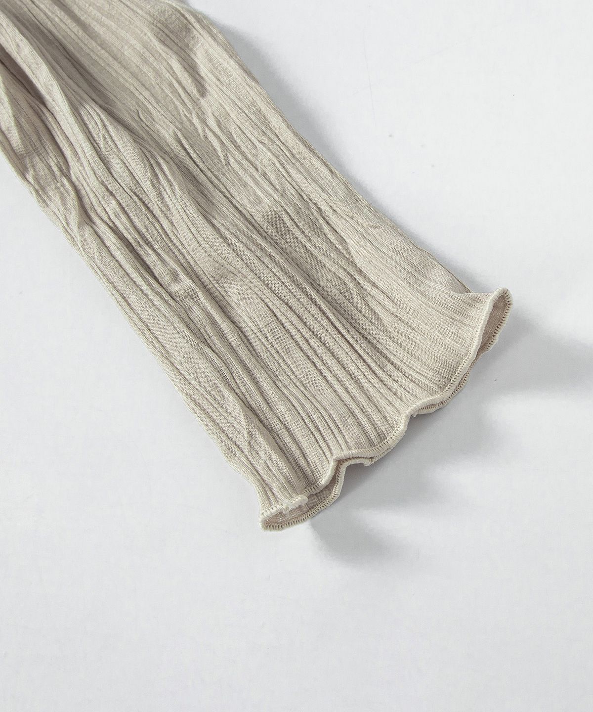 루시르주(LUCIR ZU) Pleated Cardigan Scarf Set (Beige)