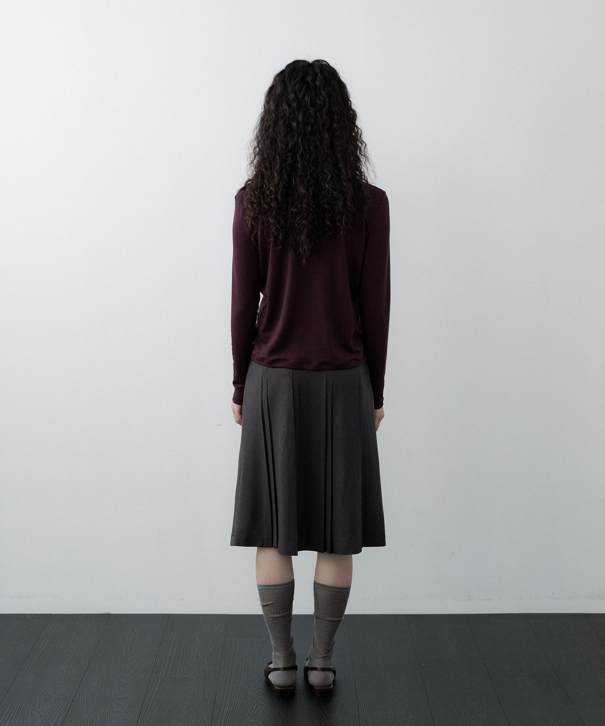 루시르주(LUCIR ZU) Scarf Wrap Button Cardigan (Purple)