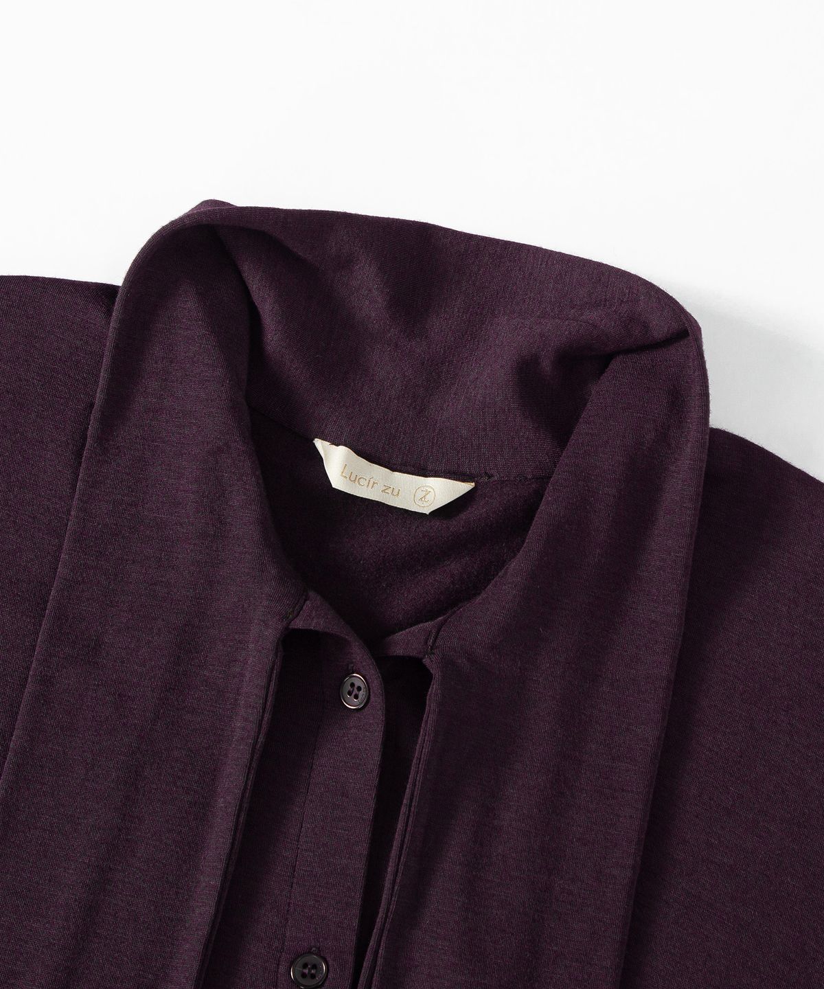루시르주(LUCIR ZU) Scarf Wrap Button Cardigan (Purple)