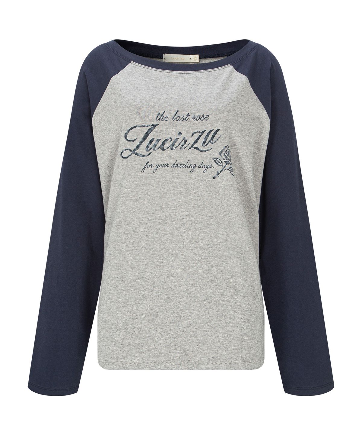루시르주(LUCIR ZU) 20s Cotton Rose Raglan Tee (Indigo)