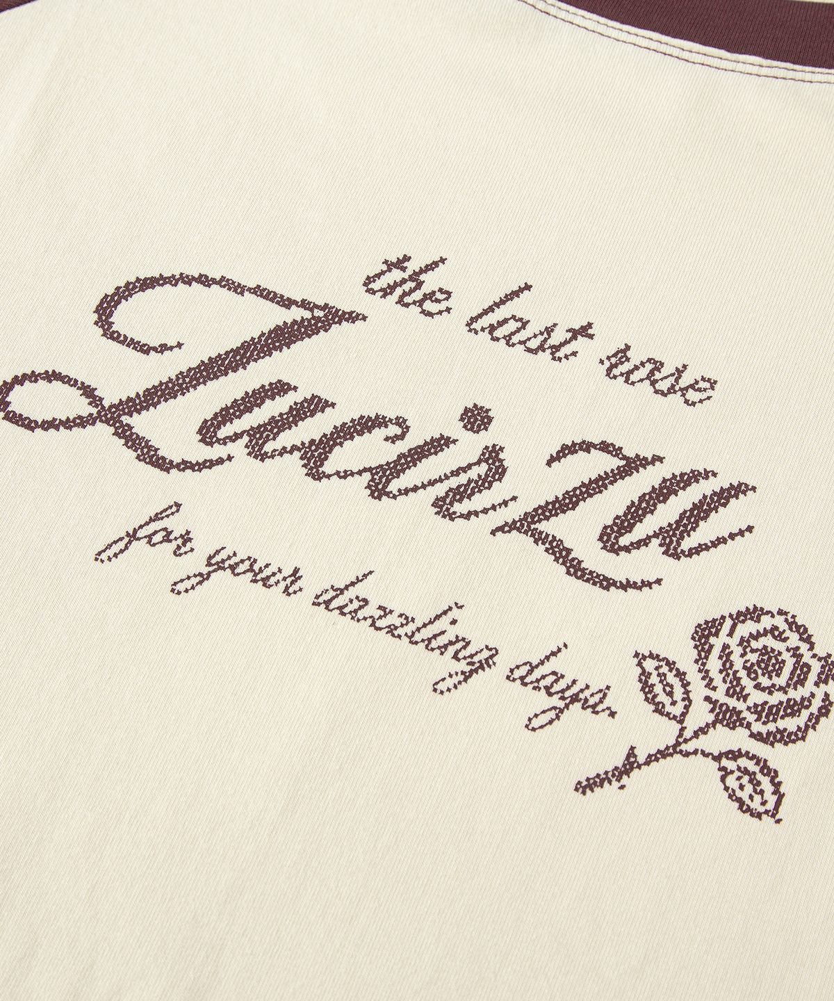루시르주(LUCIR ZU) 20s Cotton Rose Raglan Tee (Burgundy)
