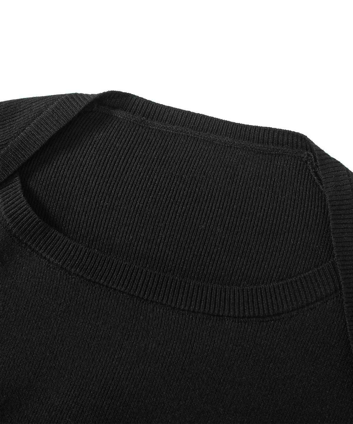 루시르주(LUCIR ZU) Wool Boatneck Bolero Knit Top (Black)