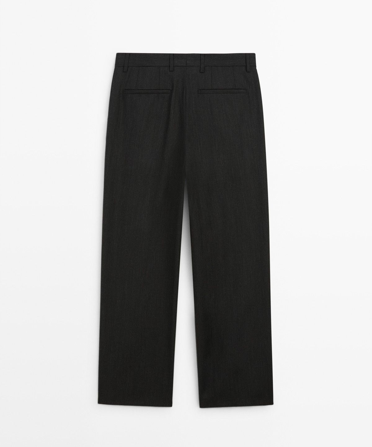 마시모두띠(MASSIMO DUTTI) 릴랙스 핏 울 멜란지 디테일 팬츠