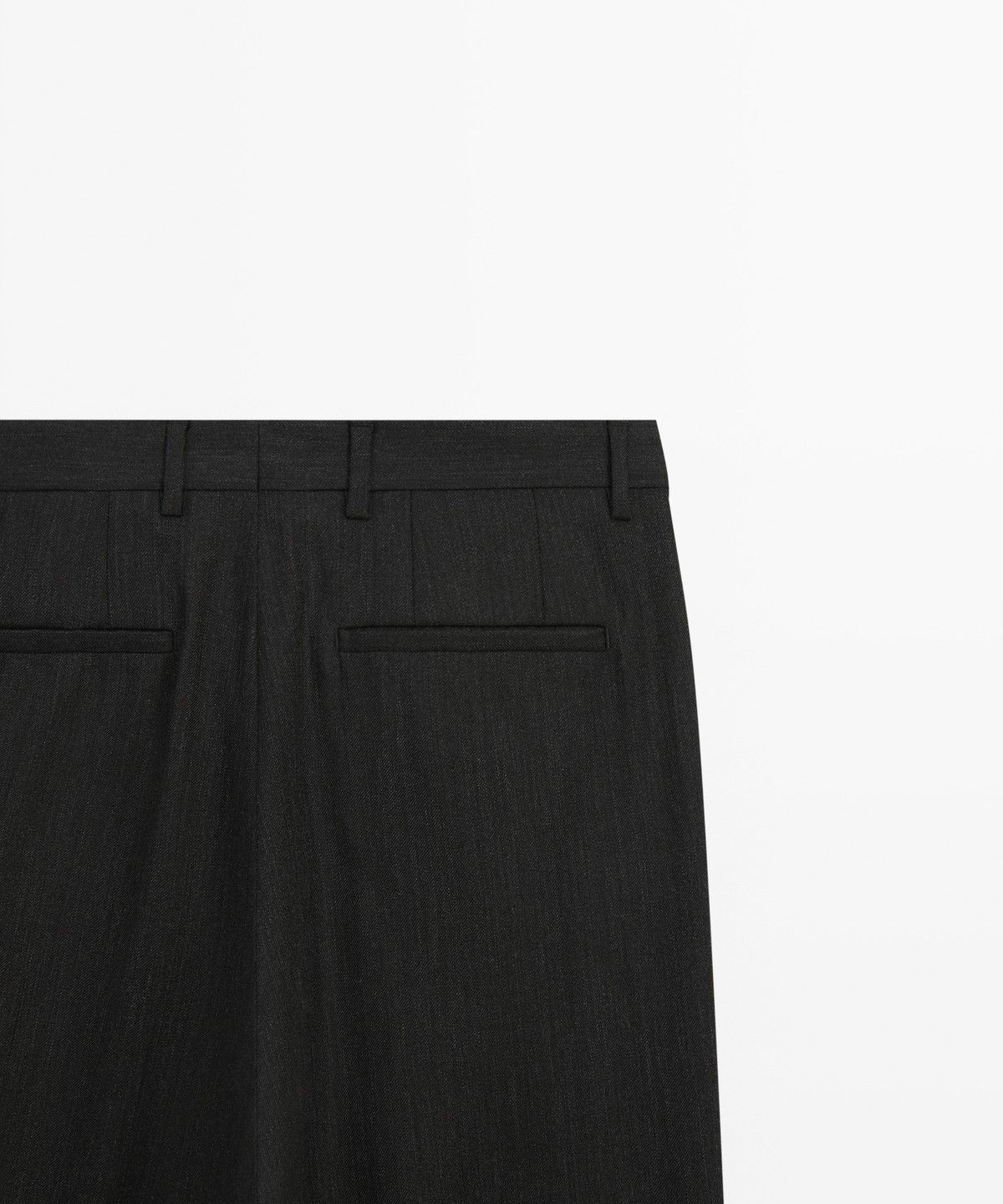 마시모두띠(MASSIMO DUTTI) 릴랙스 핏 울 멜란지 디테일 팬츠