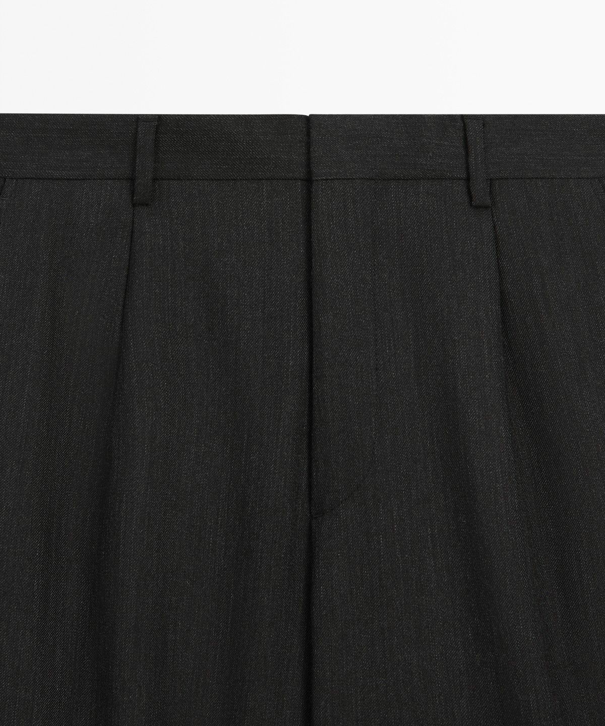마시모두띠(MASSIMO DUTTI) 릴랙스 핏 울 멜란지 디테일 팬츠