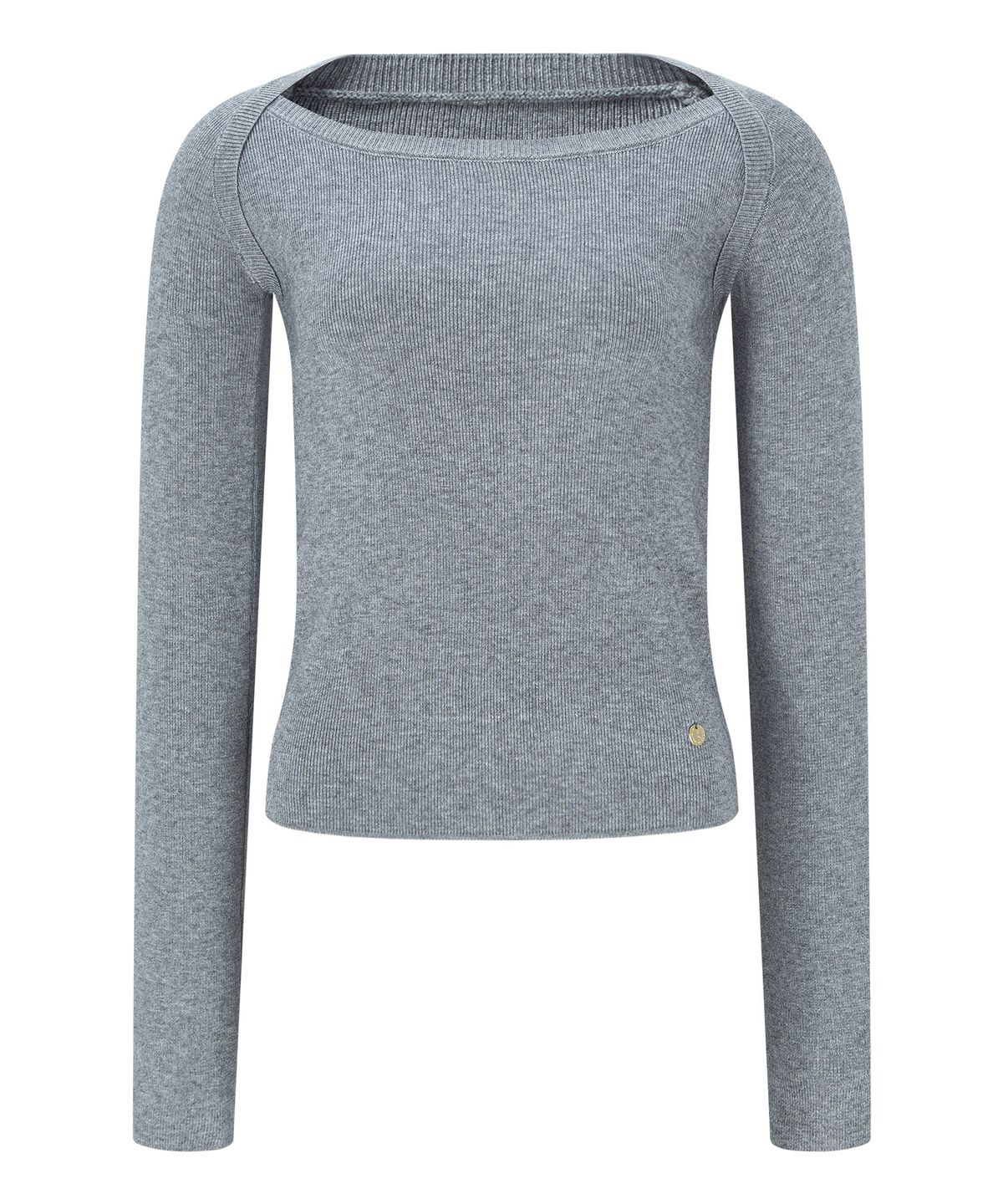 루시르주(LUCIR ZU) Wool Boatneck Bolero Knit Top (Charcoal)