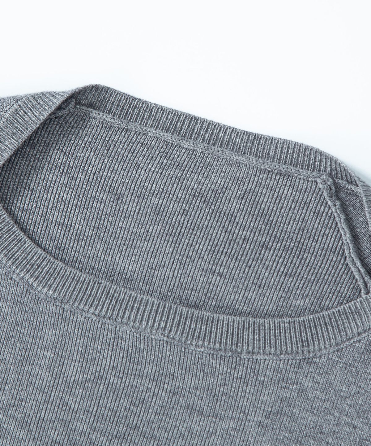 루시르주(LUCIR ZU) Wool Boatneck Bolero Knit Top (Charcoal)