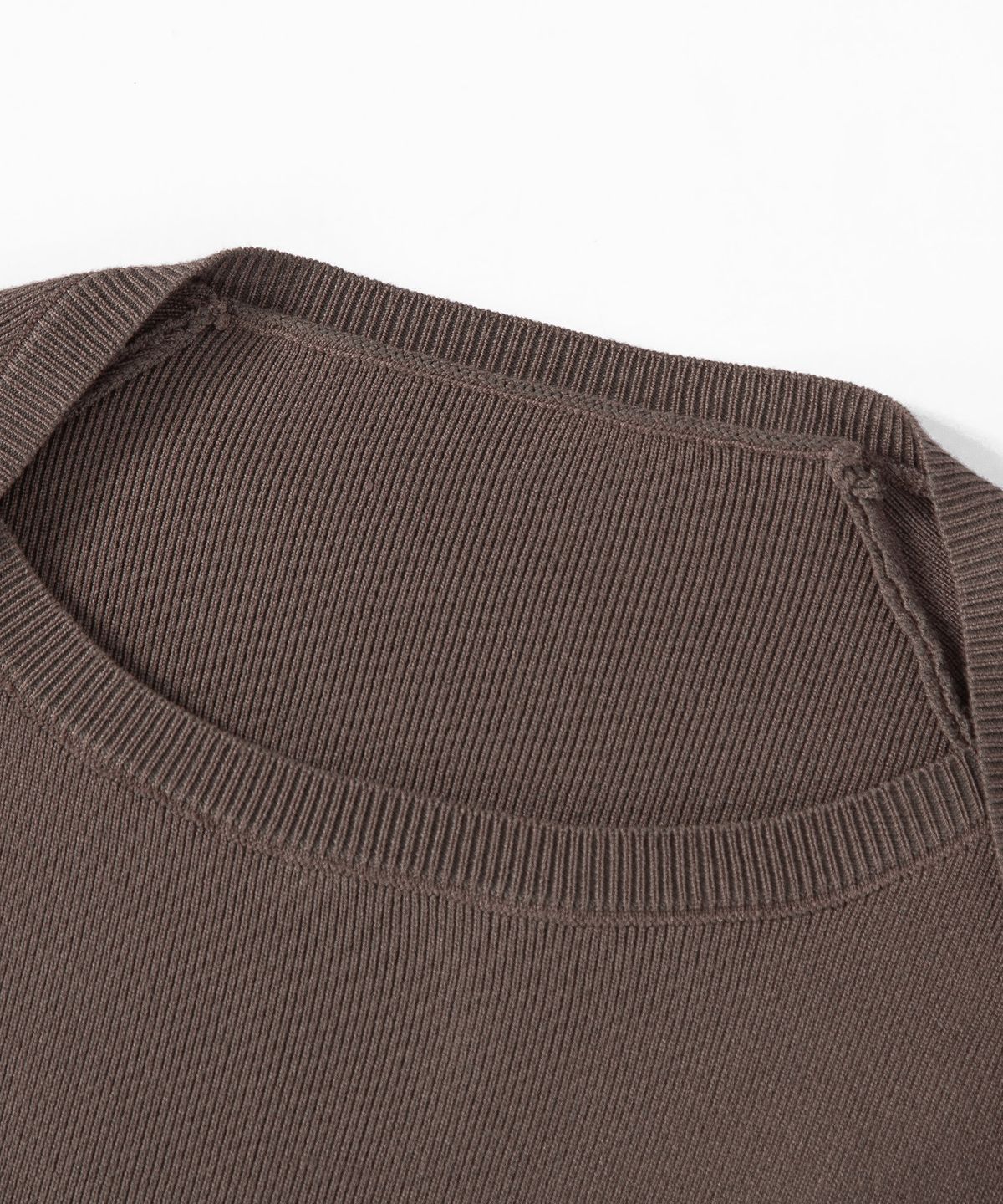 루시르주(LUCIR ZU) Wool Boatneck Bolero Knit Top (Brown)