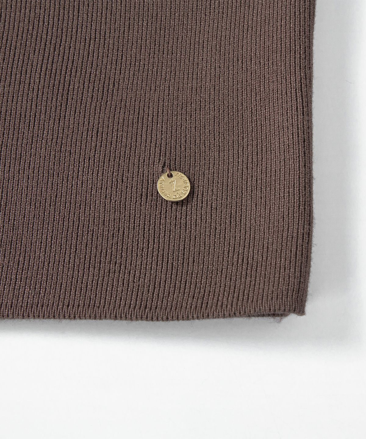 루시르주(LUCIR ZU) Wool Boatneck Bolero Knit Top (Brown)