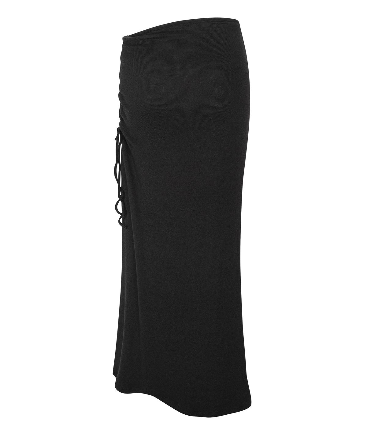 루시르주(LUCIR ZU) Side-Shirred Maxi Skirt (Black)
