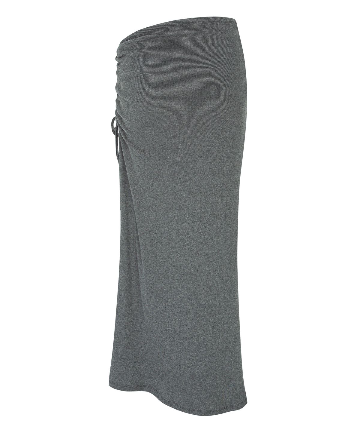 루시르주(LUCIR ZU) Side-Shirred Maxi Skirt (Charcoal)