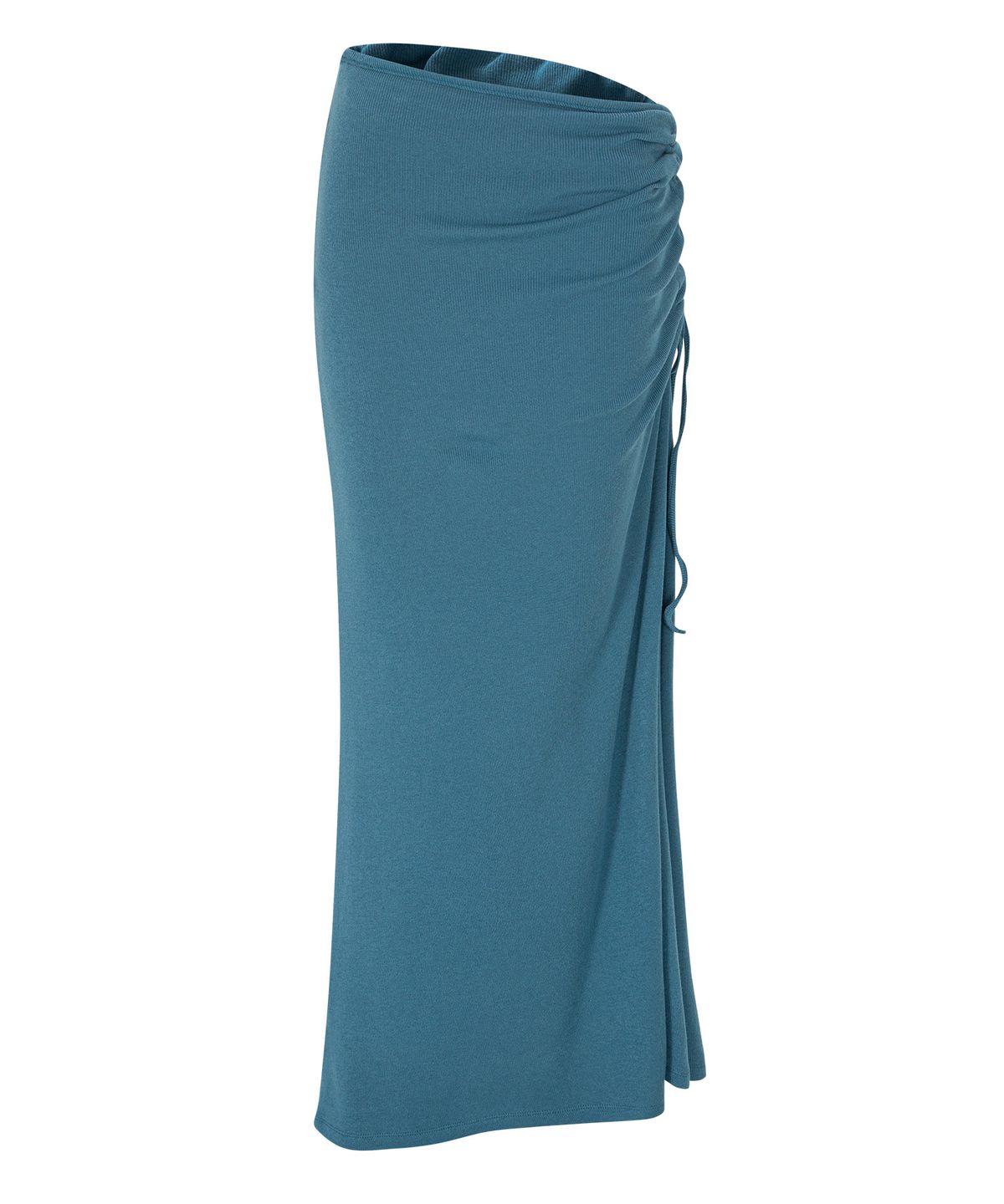 루시르주(LUCIR ZU) Side-Shirred Maxi Skirt (Teal Green)