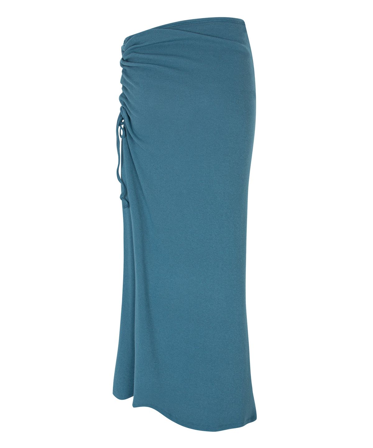루시르주(LUCIR ZU) Side-Shirred Maxi Skirt (Teal Green)