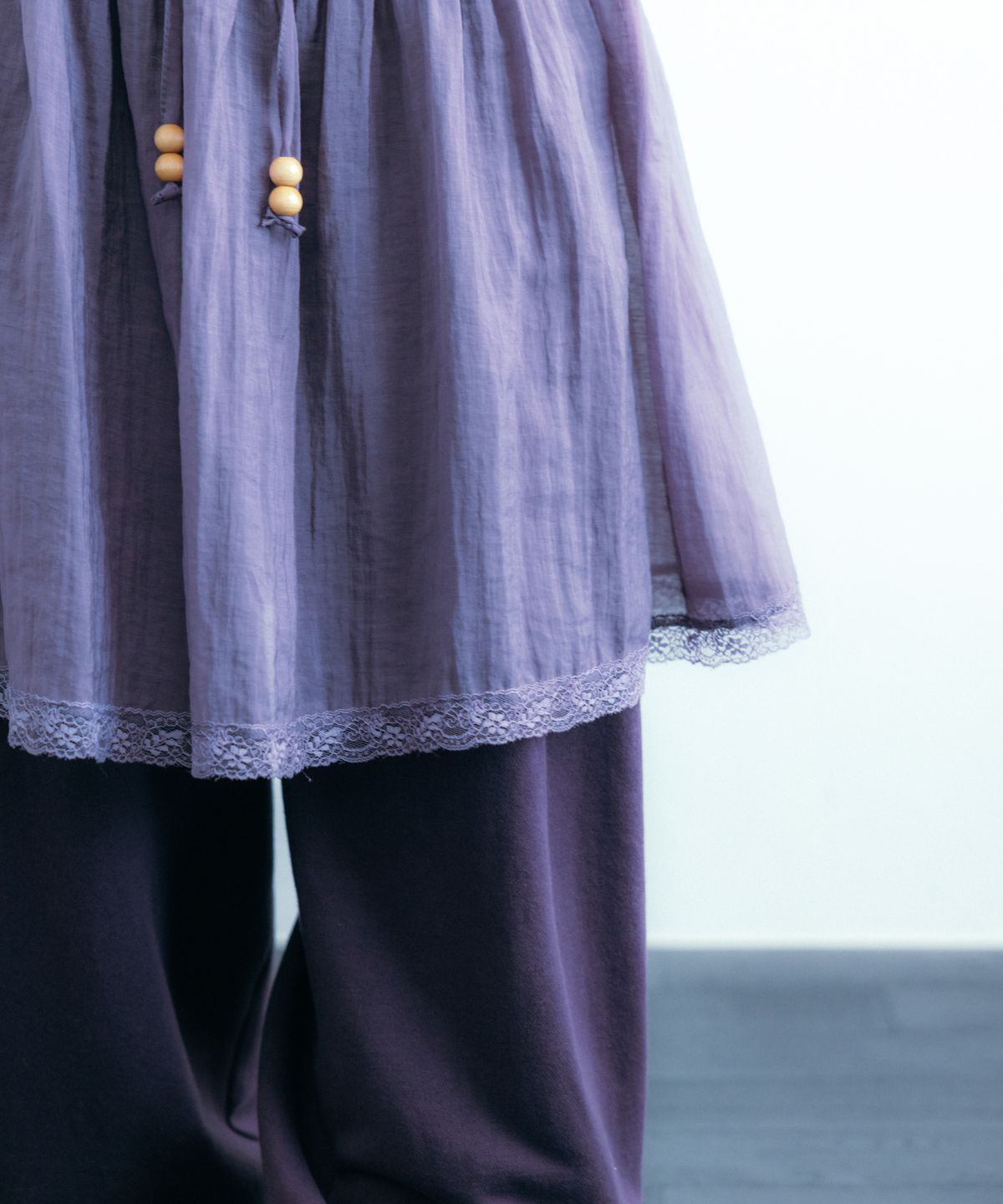 이요우아(IYOWUAH) Ethnic Layered Skirt, Purple